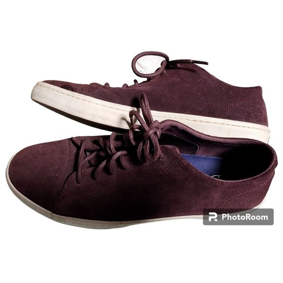 Cole Haan Burgundy Suede Sneakers Size 10 Mens - Picture 2 of 6